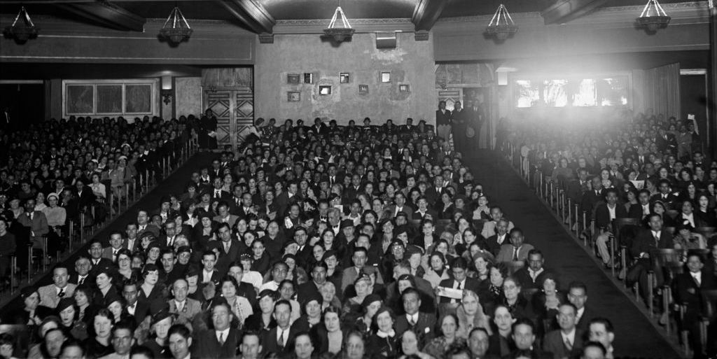 packed movie theater